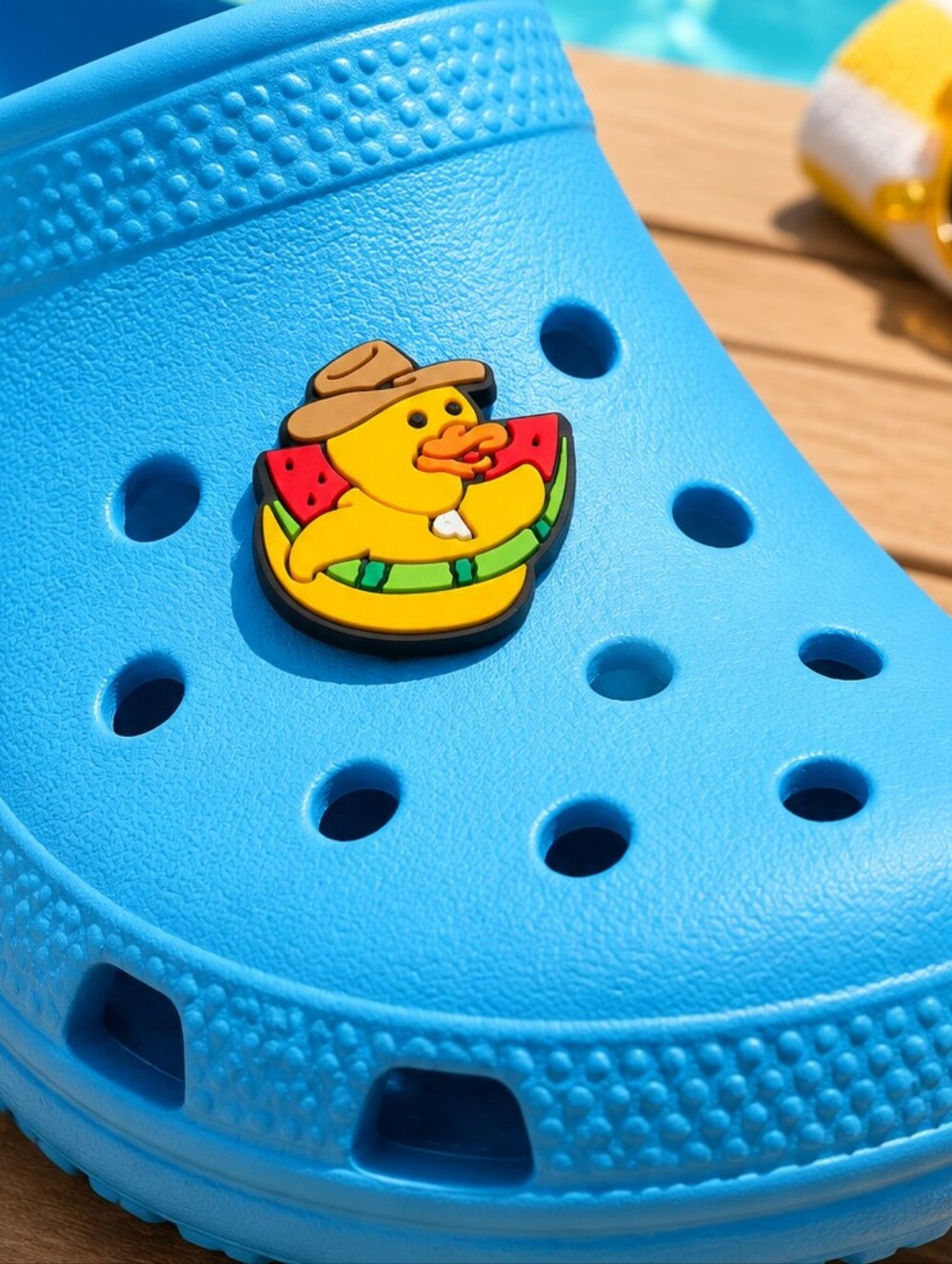 Yellow Duck Croc Shoe Charm Cowboy Watermelon Western BBQ Picnic Jibbitz Style